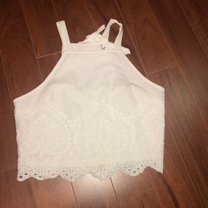 WHITE ABERCROMBIE CROP TOP